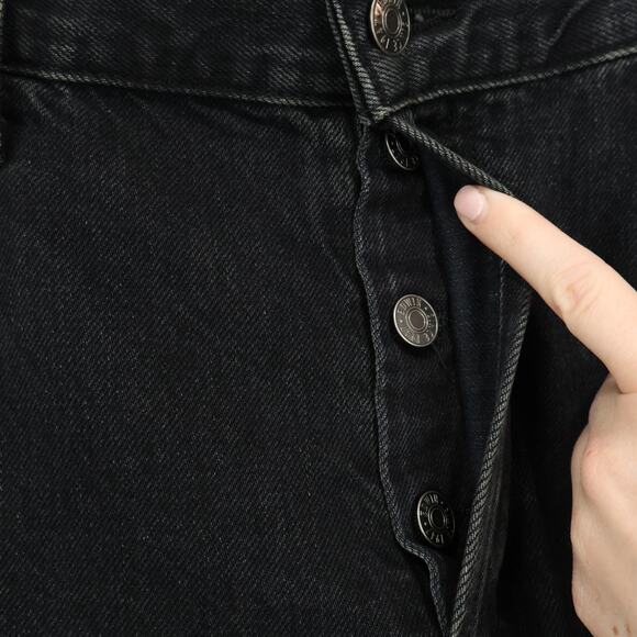 NWT Edwin Simone Mid-Rise Straight Leg Button Fly Denim Jean Maire Black Size 30 - Picture 5 of 9